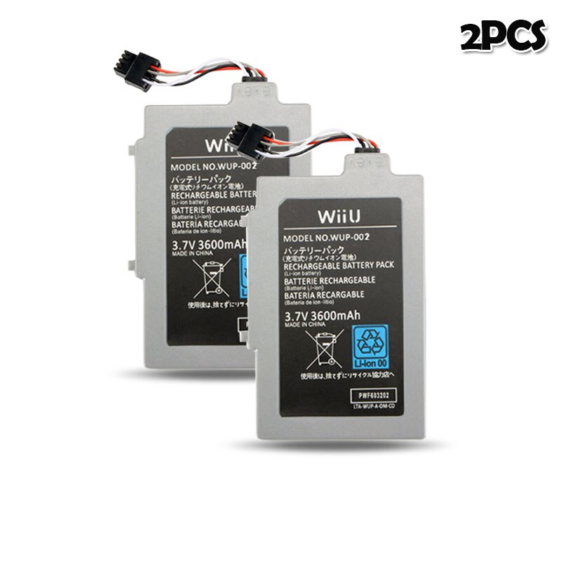 3,7 V 3600mAh Lithium Li-Ion Akku für Nintendo Wii U Wii-U Wiiu Controller Joystick Gamepad batterie: 2PCS