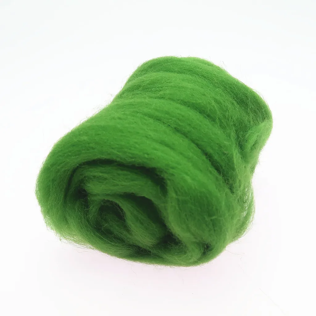 66S Green Color Series Wool Fibre for Needle Felting Wet Felting Wool Felting Handmade Spinning DIY Craft Materials