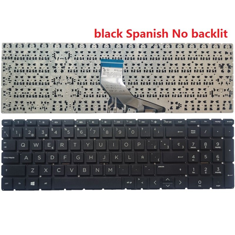 Spaans Sp/Latin La Laptop Toetsenbord Voor Hp Pavilion 15-CN 15-CR 15-CW 15-Dr 15-DF 15-EC 15-CX 15-DK 15-DF 15t-DA 17-Door 17-CA: black SP No backlit