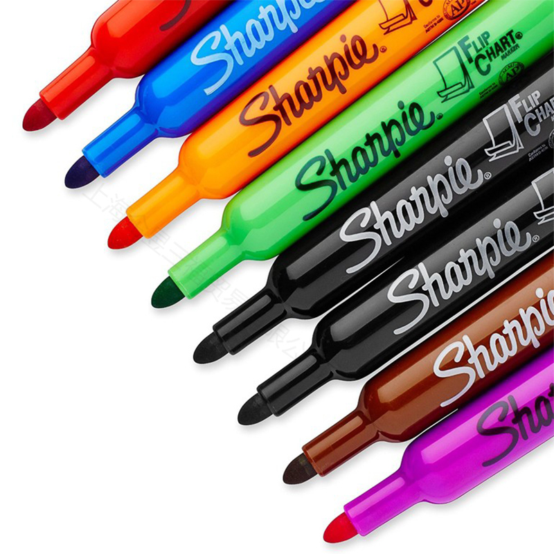 8 Pens/Box American Sanford Sharpie Whiteboard Marker Set Flipchart Mark Hanging Paperboard Special Pen Round Head 22480