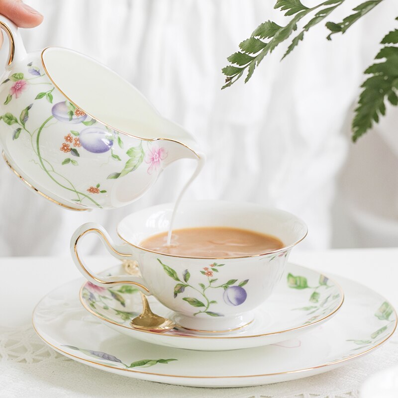 Keramiska kaffekoppar och fat turkiska engelska eftermiddagstekopp europeiska lyxkina kaffeset porslin ben  aa60bd