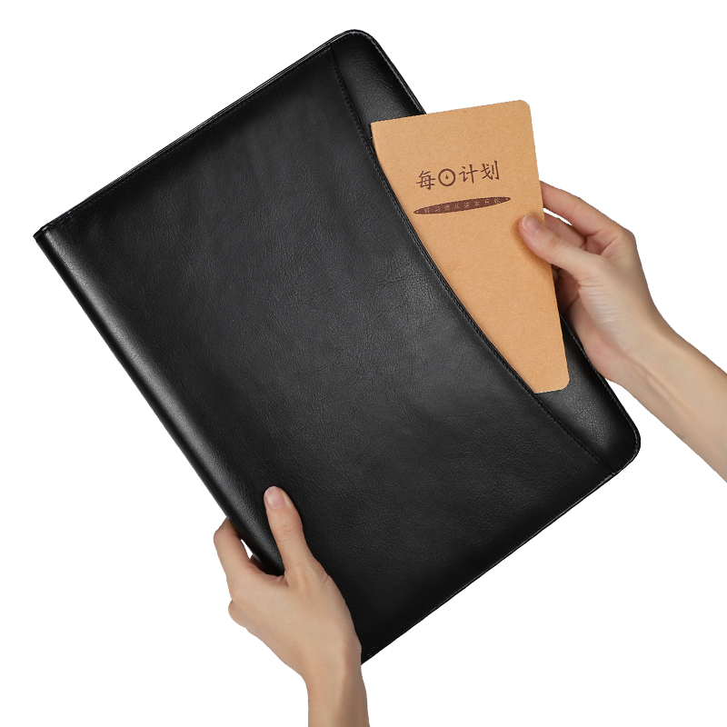 A4 File Folder Business Padfolio Presentation Folder Portfolio Document Manager bag for A4 Documents with zipper Office Supplies