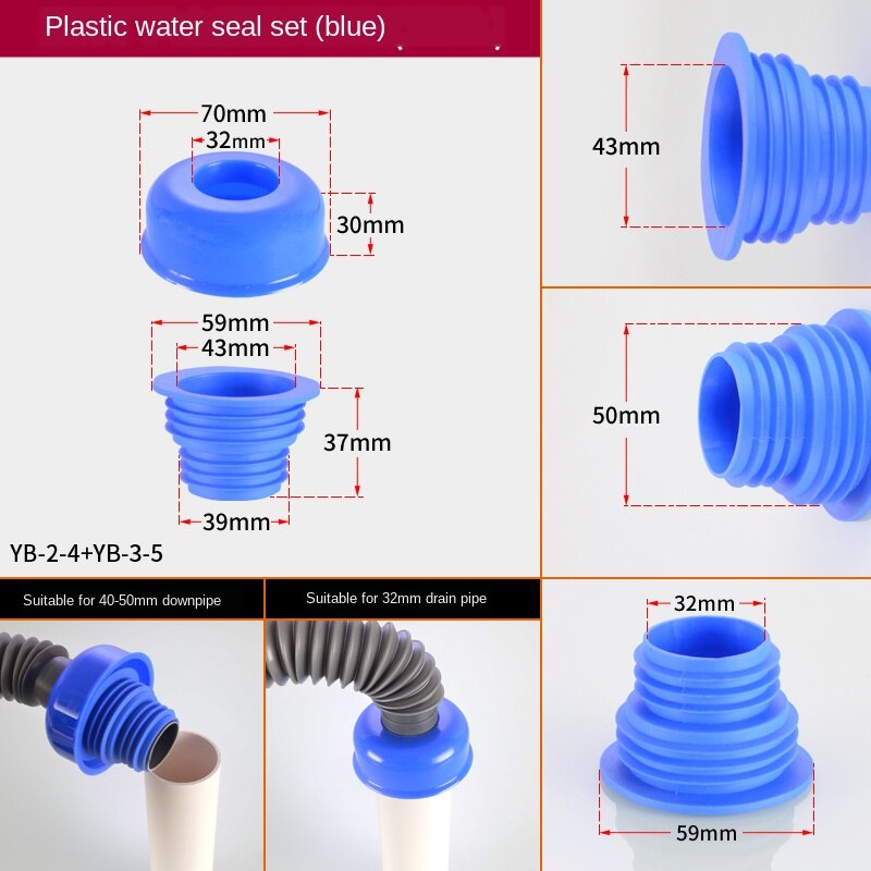 Schlecht waschbecken waschbecken rohr Deodorant Abdichtung Ring dekorative abdeckung 40/50/75 silikon stecker Anti-rückkehr wasser und insekten: Blau 32 Loch - Siegel