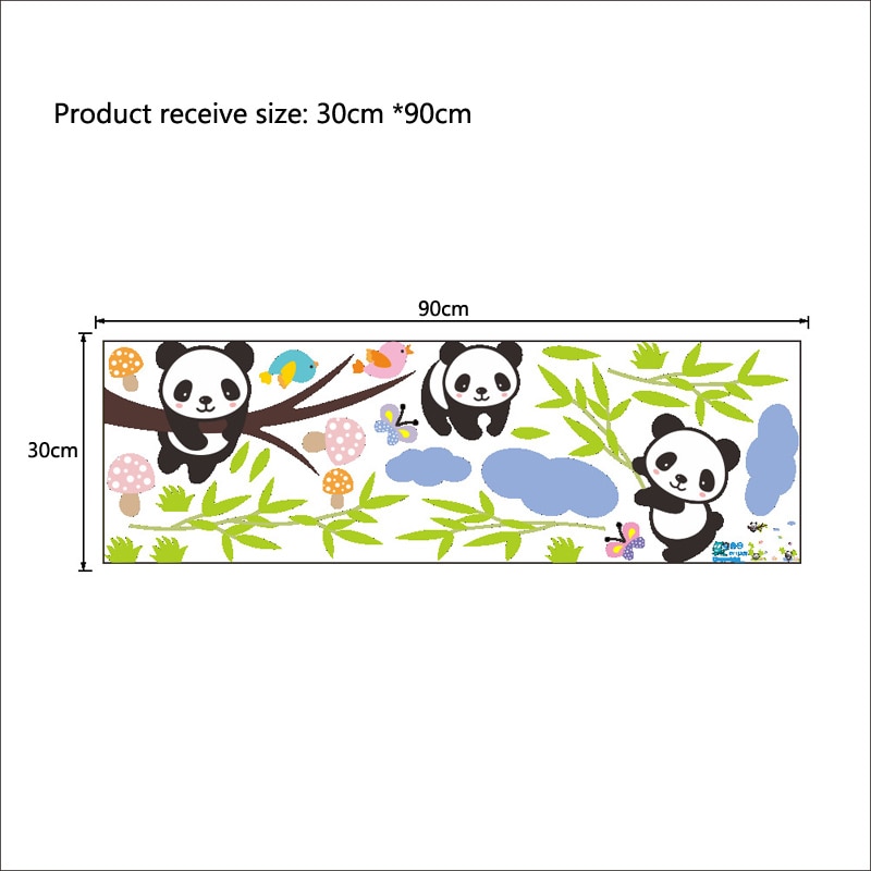 Cartoon Panda life animal Wall Stickers for kids baby rooms nursery decoration Mural Art Decals home decor cute sticker