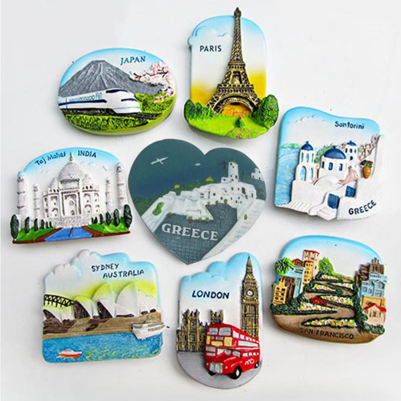 Hars 3D Magneet San Francisco Londen Parijs Japan Griekenland Sydney Bali Souvenir Landschap Magneet 9 Soorten