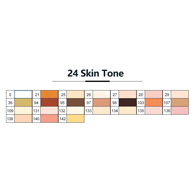 TOUCHNEW Soft Brush Markers Pen Set Sketch Dual Brush Markers Alcohol Based Markers Manga Drawing Animation Art Supplies: Skin tone 24