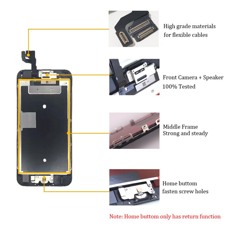 AAA+ LCD For iPhone 6 6Plus 6S Plus LCD Full Assembly Complete With 3D Touch Screen Replacement Display for iphone 5S LCD Camera