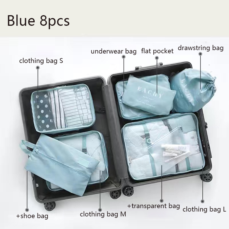 6 Stuks Koffer Organizer Verpakking Kubussen Reizen Kit Accessoires Bagage Opbergzakken Schoenkleding Organizer Toilettas Mannen Vrouwen: MULTI