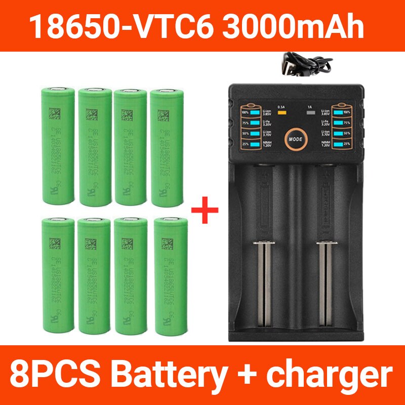 100%  originale vtc 6 18650v 3000 mah li ion 3.7v batteri  us18650 3000 mah batteri brug legetøj værktøj
