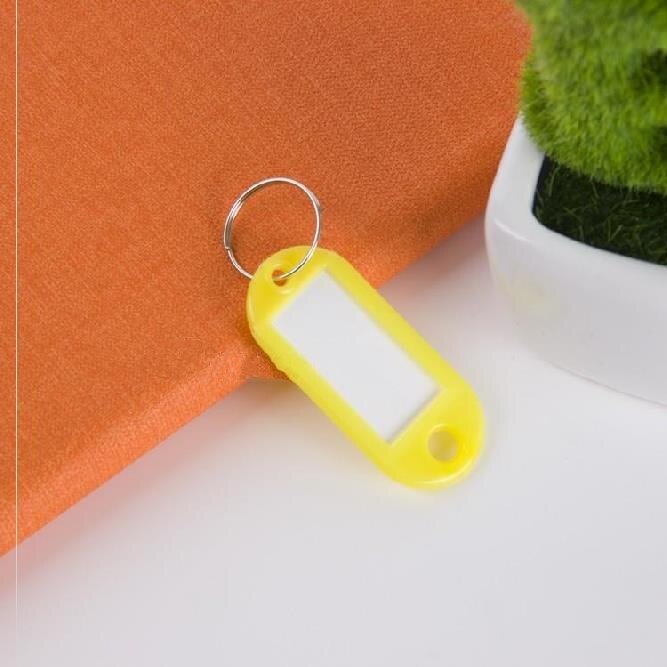 Diysomes 30 stk farverige plastik nøgleringe sprog id tags labels nøgleringe navne tags med split ring til bagage bagage tag: Chokolade