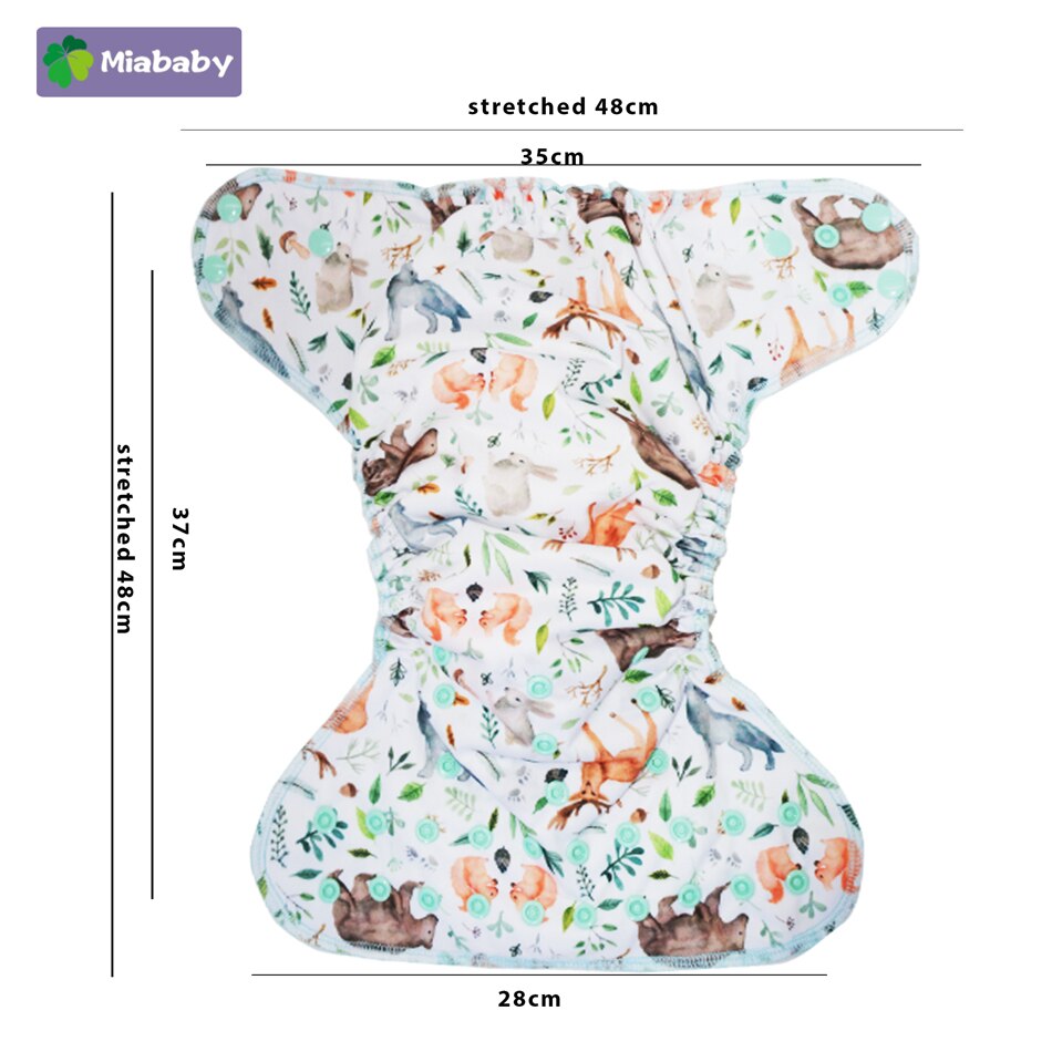 Miababy – couche épaisse AI2 en coton et bambou pour bébé, couche imperméable en tissu pour la nuit, 1 pièce