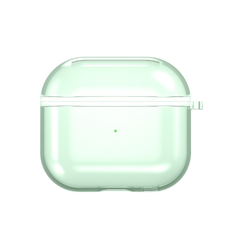 TPU Transparent Headphone Accessories Suitable for Air-pods 4 Generation Transparent Black/Blue/Green/Powder/Transparent: grn