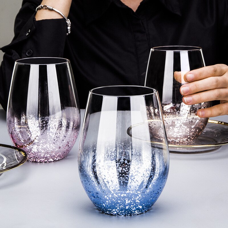 2 stk / mye 500ml krystallglass kopper varmebestandig stjernehimmel kopp glassvarer drikkeglass til vannjuice øl vinbar glass