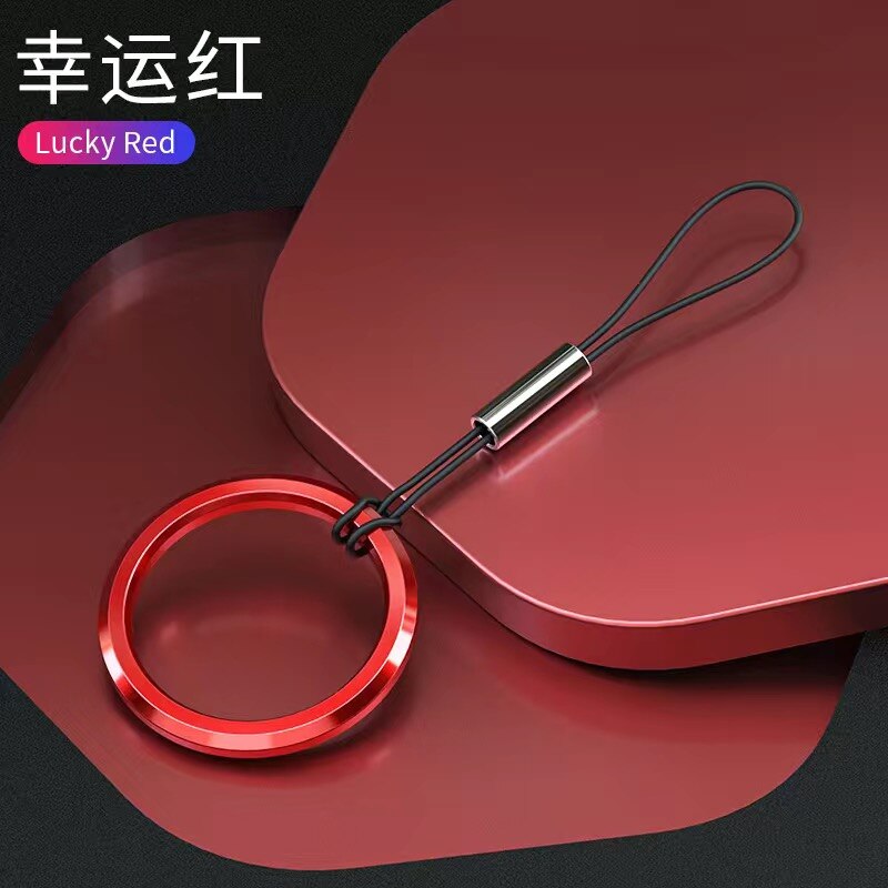 Metalen Ring Loop Hand Wrist Lanyard Riem Voor Iphone Huawei Case Usb Flash Drives Toetsen Sleutelhangers Camera Anti-verloren bandjes: Red