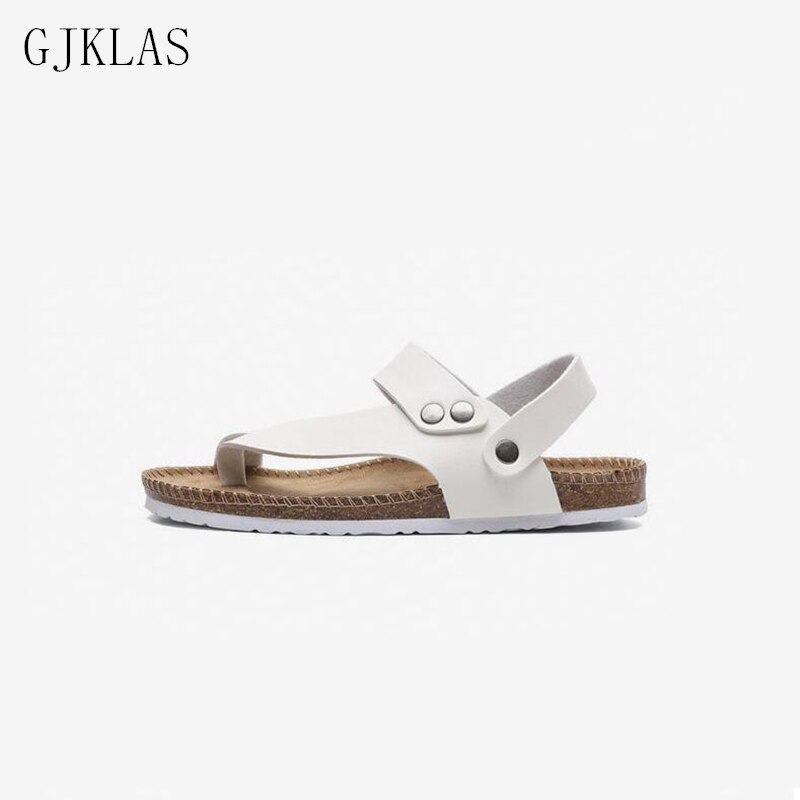 Leren slippers voor heren witte sandalen zomerschoenen heren romeinse sandalen platte schoenen heren sandalen heren casual schoenen