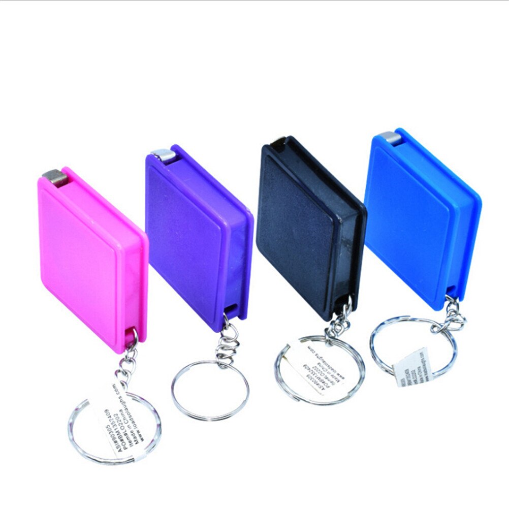 Mini rolmaat met sleutelhanger plastic draagbare intrekbare liniaal centimeter/inch rolmaat 1 meter