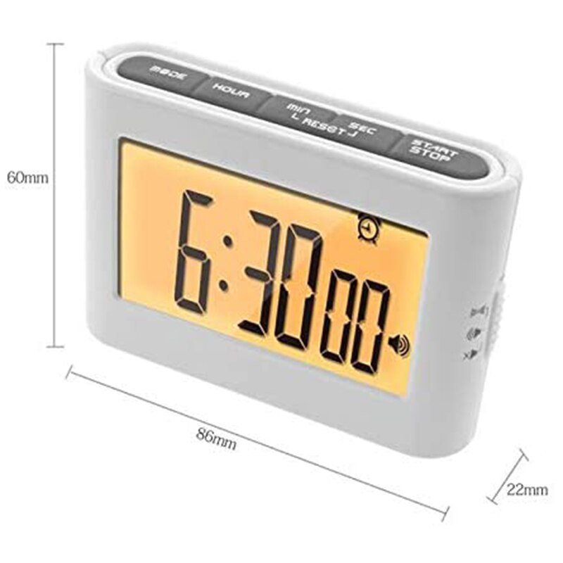 Multi Function Digital Timer Alarm Clock,HD Large Display Timer, Count Down/Up Stopwatch Vibration Timer,with Back Light