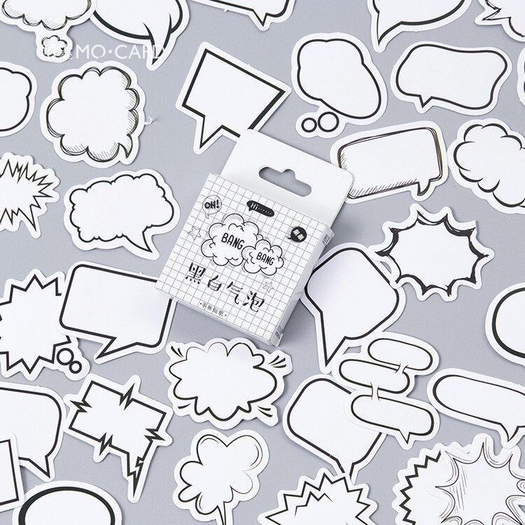 45 pcs/pack Cute Bubble Dialog Theme Sticker Label Stickers Decorative Stationery Stickers Scrapbooking DIY Diary Album