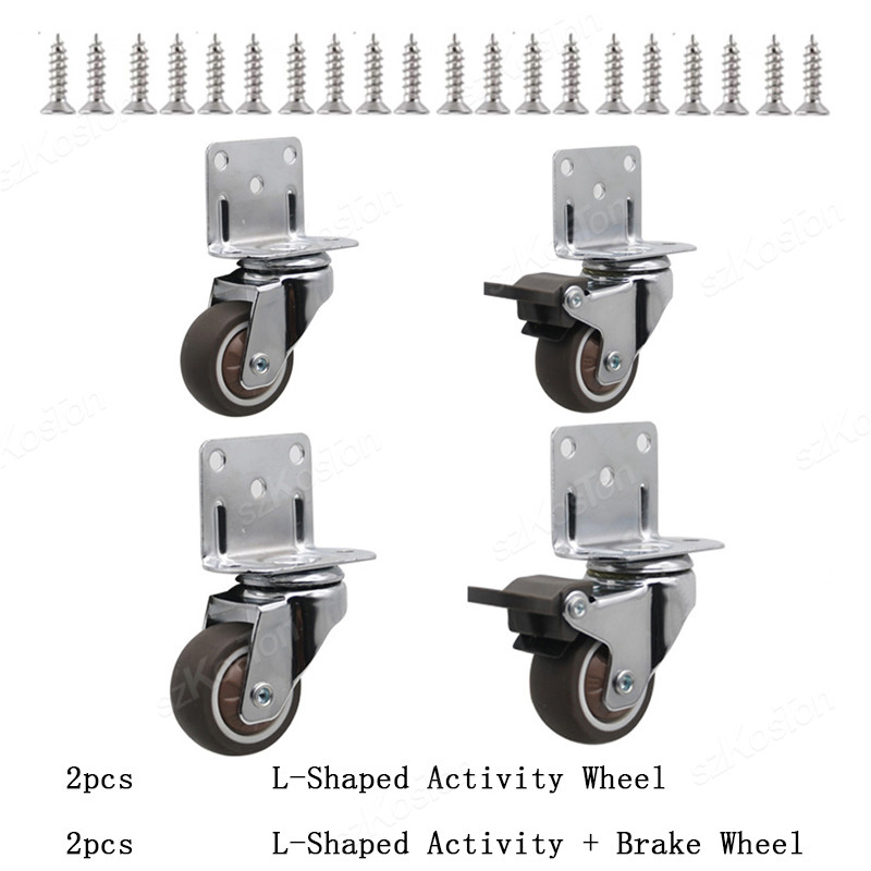 4pcs Universal Swivel Casters Heavy Duty Furniture Wheel Castor Silent Trolley Wheels for Table Chair Sofa with Safety Brake: 2 inch / green