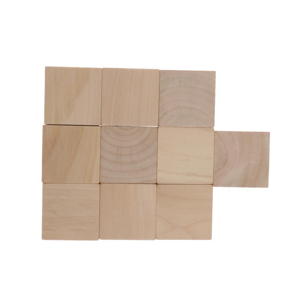 4Cm Houten Kubussen, 10Pcs Onvoltooide Vierkante Houten Blokken Voor Kinderen Wiskunde Onderwijs, Ambachten & Diy Projecten