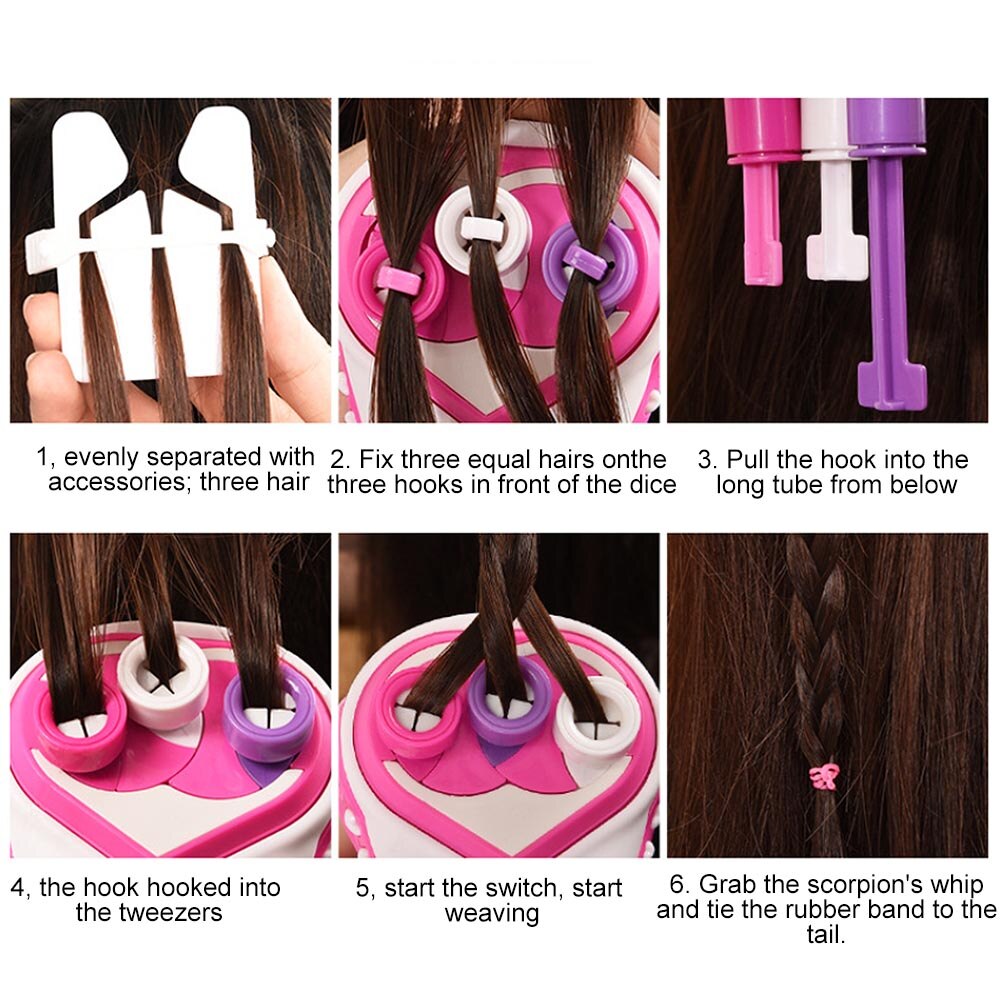 Girls DIY Hair Braid Kit Toy Hairdressing Decor Children Electric Twist Hair Braided Artifact Children Hairstyle Toy