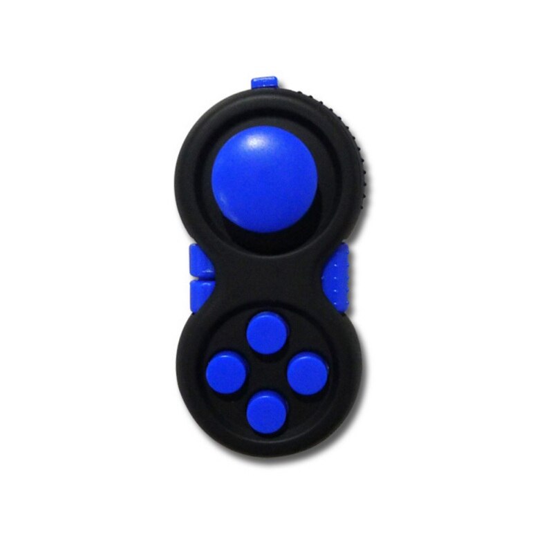 Fidget Pad Draagbare Controller Knoppen Stress Decompressie Speelgoed Sleutelhanger Tool verlichten de stress Tool: Blauw