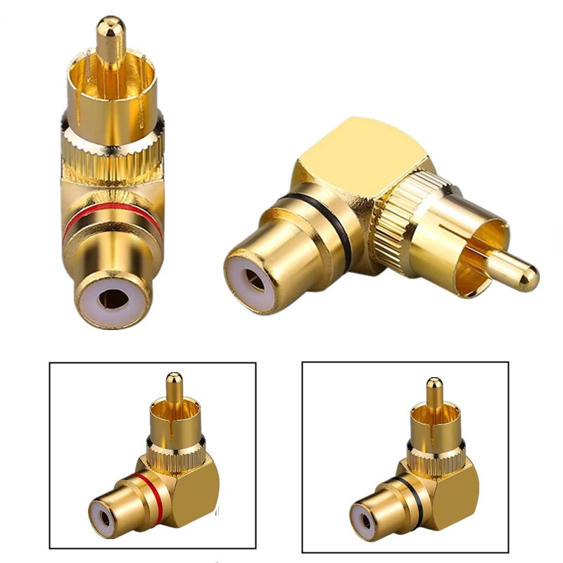 Gold Plated AV Audio Splitter Plug RCA Adapter 1 Male to 2 Female F connector