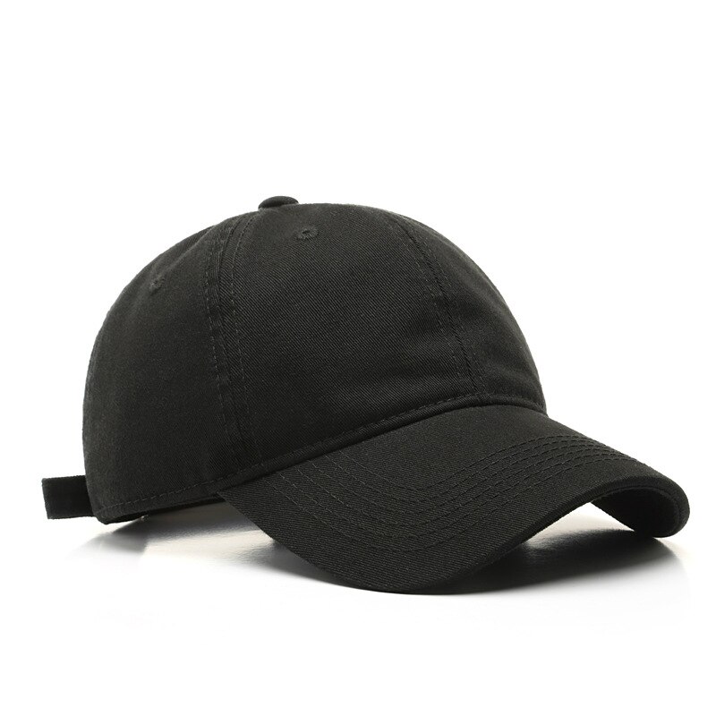 Boné de beisebol de alta qualidade para homens e mulheres moda algodão cor sólida chapéu lavável casual snapback chapéu atacado: Black