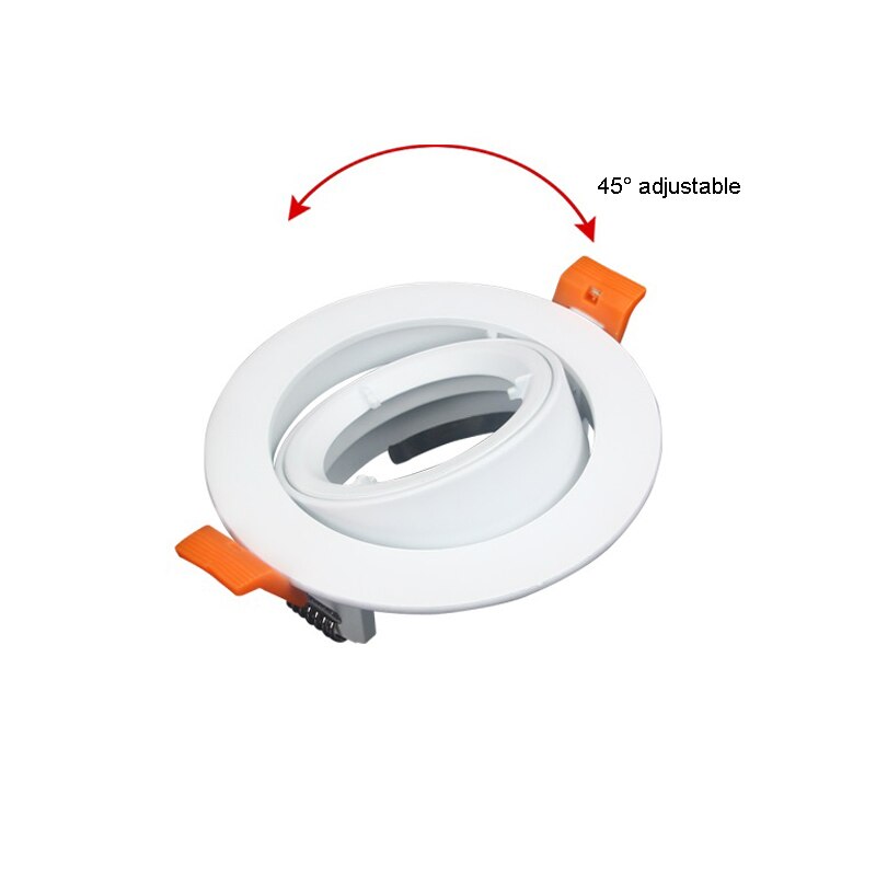 White Downlight Spotlight Hole Converter Kits GU10 MR16 Angle Adjustable Ceiling Frame Fitting GU10 LED Light Bulbs Fixture