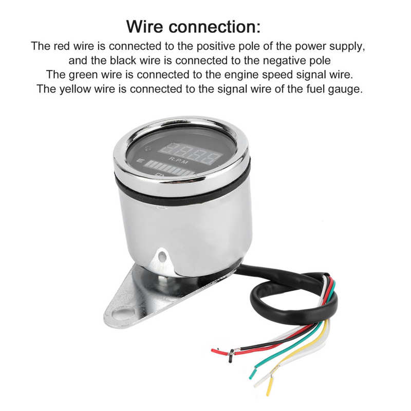 digital fuel gauge fuel tester Motorcycle LED Fuel Gauge Meter Tachometer Electronic Digital Display DC 12V Speedometer car