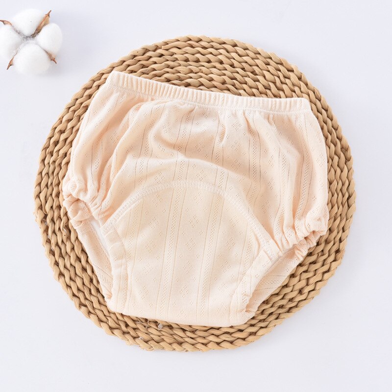 Sommer baby treningsbukser lekkasikker vaskbar vanntett bomull babybleier smålåve baby hule tynne rene bleier undertøy: Babybleier 4 / M (8-12kg)