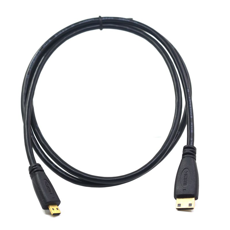 Mini HDMI Compatible macho a Micro HDMI Compatible macho HD datos C a D ordenador móvil Cable de conexión de tableta de alta definición