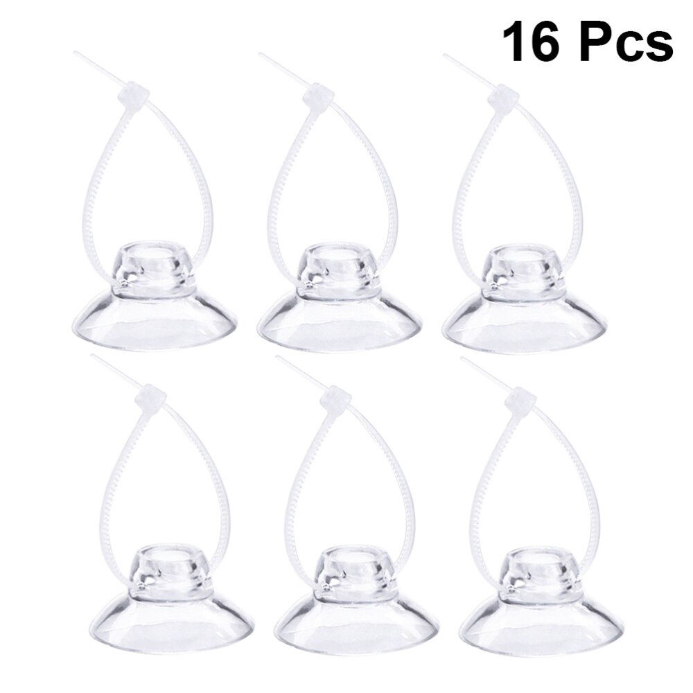 16Pcs Plastic Clear Suction Cup Transparent Sucker Hangers without Hooks for Kitchen Office Bathroom