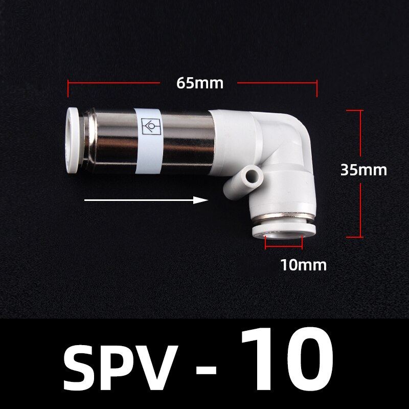 Air Pneumatic Check Valve One Way Non-return Valve Hose Tube One Touch Qucik Fitting Connector Coupling: SPV-10