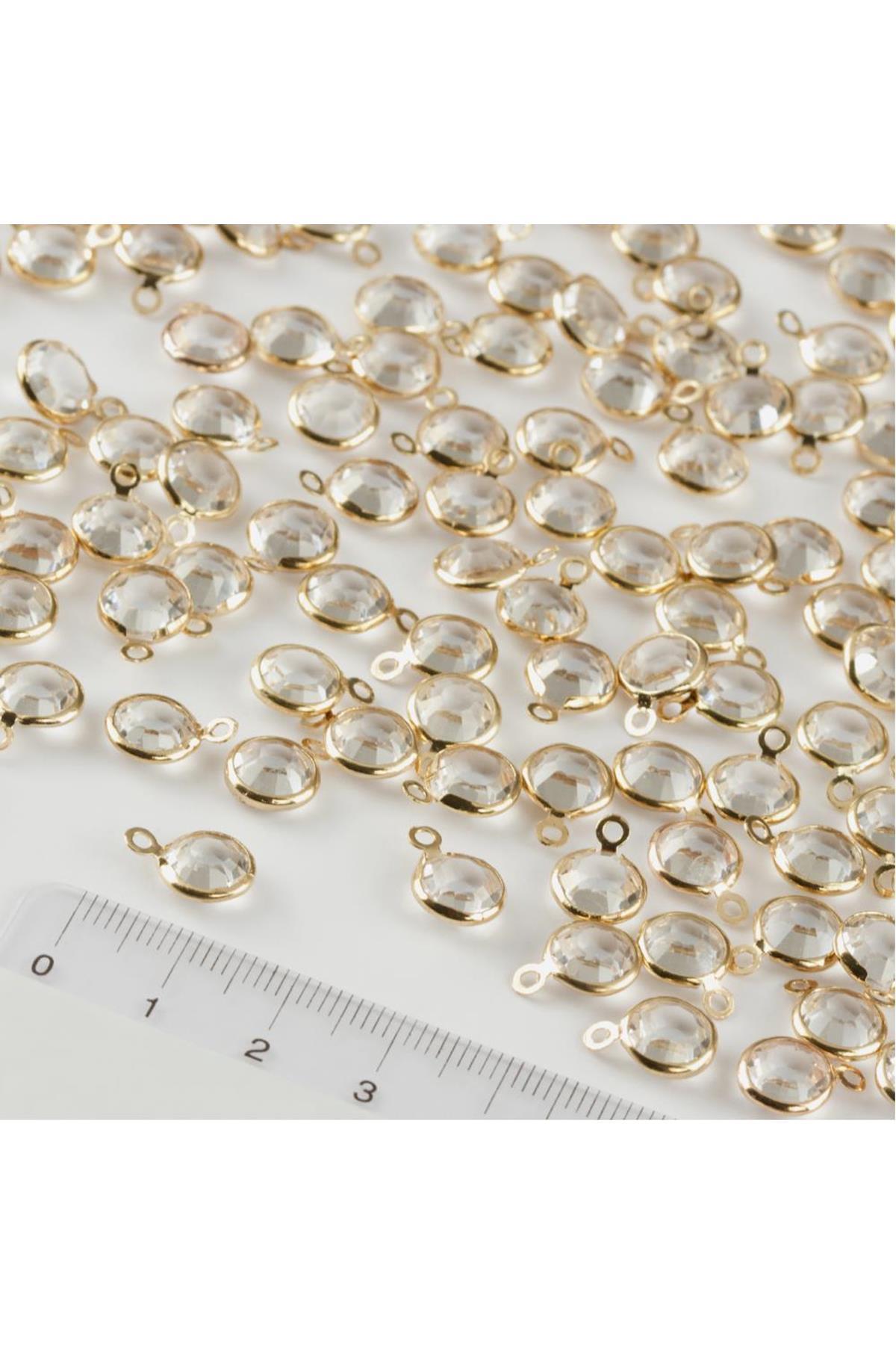 Glass Stone Bracket 1 Pcs (8 Mm Single Coupled with) color: Yellow unit: 1 pcs