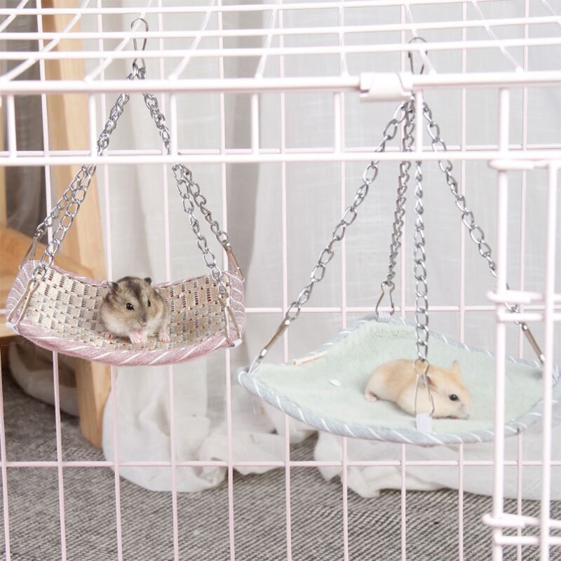 Kleine Huisdier Hangmat Hamster Vierkante Kooi Huis Mini Opknoping Vogelnest Bed Voor Knaagdieren Papegaaien L69B