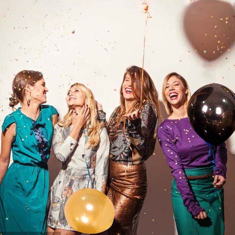 Black Happy Birthday Balloons Birthday Party Decor Letters Balloons+Giant Star Foil and Confetti Balloons+Latex Balloons