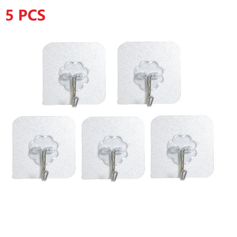 1-10 pezzi ganci autoadesivi resistenti in acciaio inossidabile trasparente appendiabiti per chiavi per cucina porta del bagno parete multifunzione: Di Colore Giallo chiaro