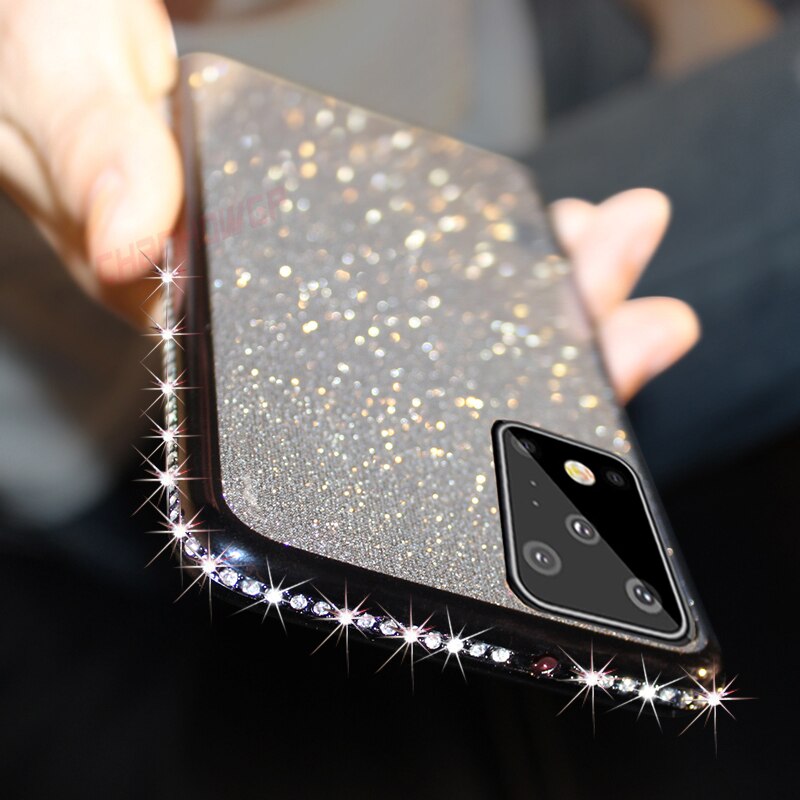 Voor Samsung Galaxy A51 Case 3D Diamond Glitter Soft Tpu Cover Voor Samsung A71 A51 Sm A515F A717F Een 51 71 Bling Strass Gevallen: Samsung Galaxy A51 / Zilver