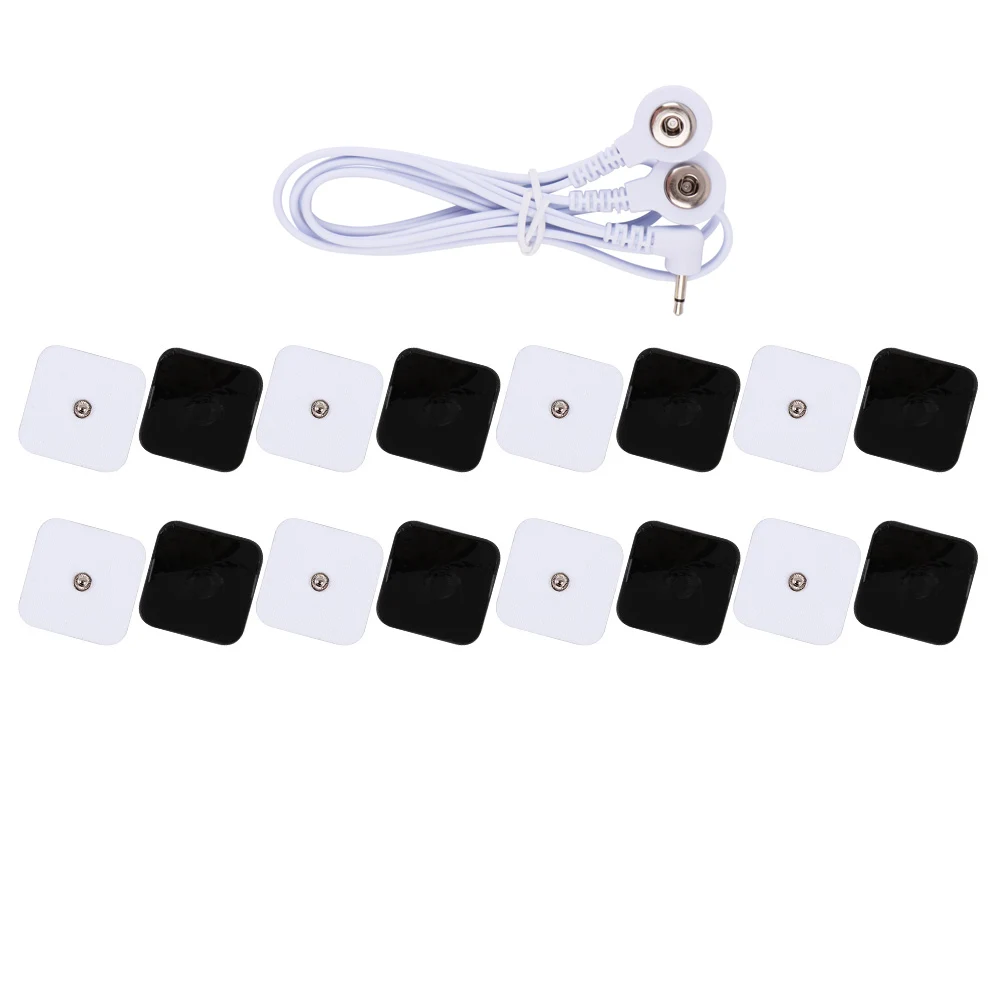 Électrodes de physiothérapie, Patch de Massage pour Machine Tens, électrostimulateur musculaire, accessoires de Massage électrique pour le corps, 20 pièces: Ivoire