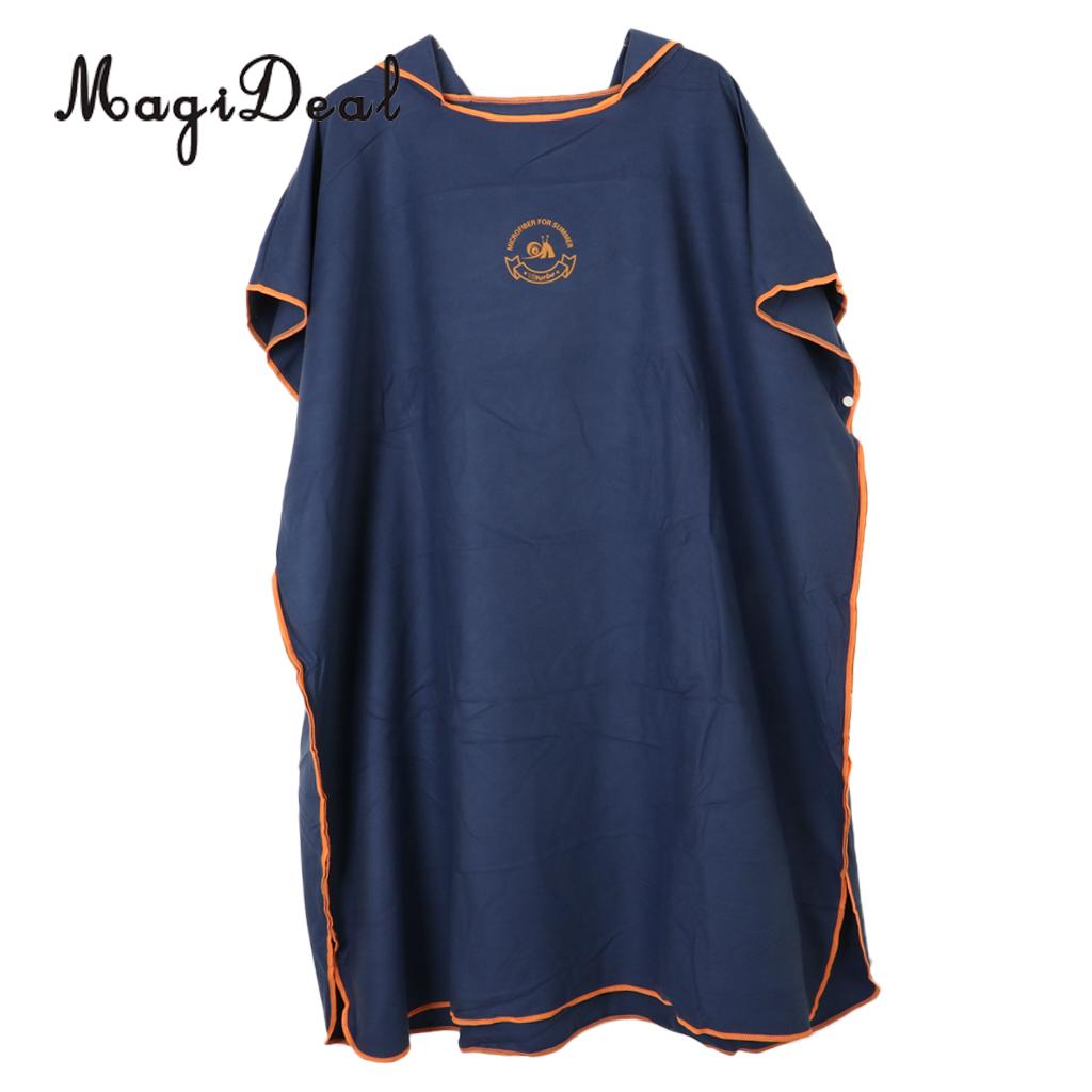 Foldable Adult Surf Beach Poncho Wetsuit Changing Robe - Quick Dry & Water Absorbent Water Sports Swimming Kayak Jetski Colorful: Navy Blue