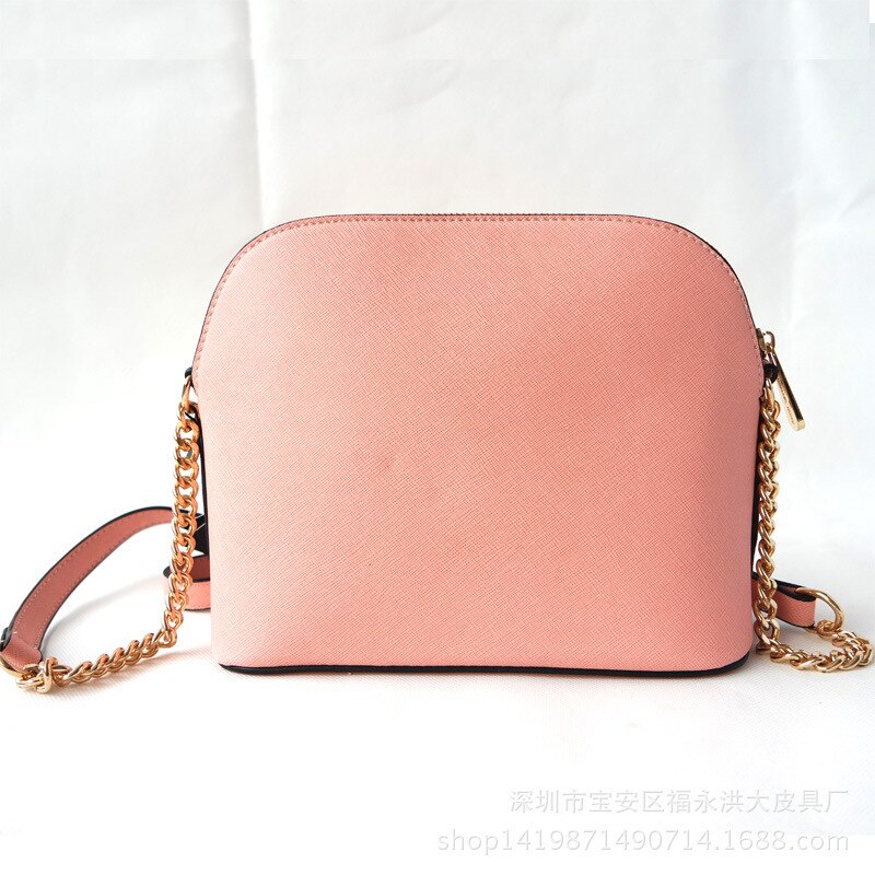 Woman Package Cross Leather Bag Small Shell Package Single Shoulder Messenger Chain Package Handbag