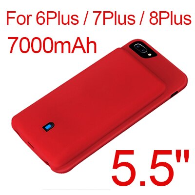 Funda de batería portátil para iPhone, cargador de batería para iPhone 6, 6S, 6S + 7, 7P, 8, 8P, X/XS, XR, XS MAX, 11/11Pro/ 11Pro Max, 12 Series: Red for 6sp 7 8p