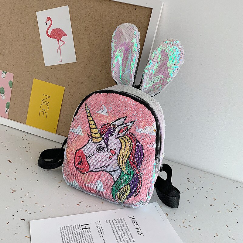 Variable farbe Pailletten Einhorn Rucksack mädchen holographische schule tasche glänzende student kleine rucksack kinder daypack Mochila: 3