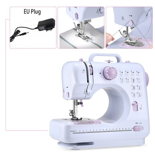 Meerdere Elektrische Naaimachine Desktop Overlock Diy Kleding Dikke Naaien 12 Steken Verstelbare Snelheid 505A Usb Hicello