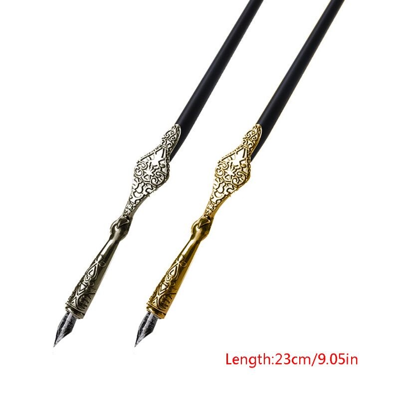1PC Metal Carved Craft Script Antique Dip Pen Oblique Calligraphy Pen Holder 77HA