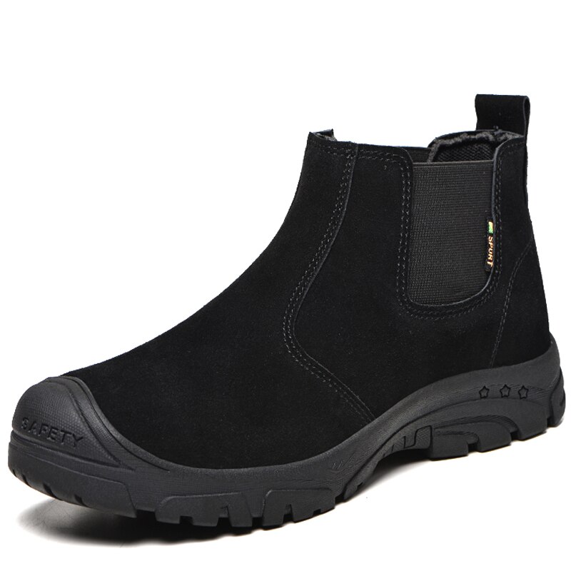 Work &amp; Safety Boots Indestructible Shoes Safety Shoes Men Puncture-Proof Work Sneakers Men Work Shoes Chelsea Boots Winter Shoes: black / 38