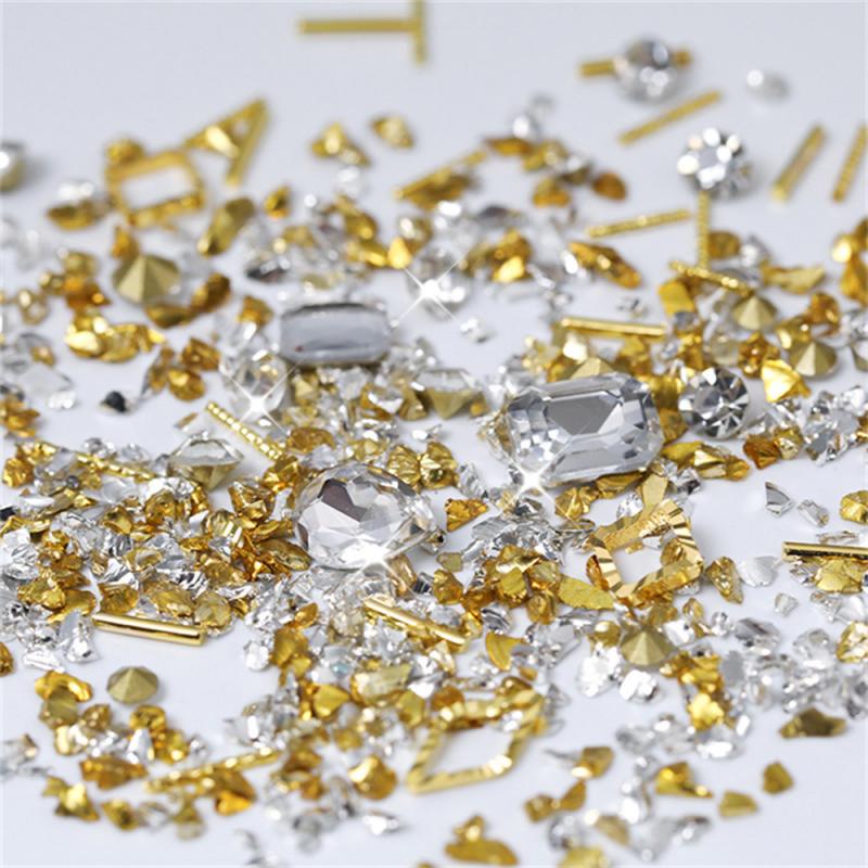 1 Pc Nail Art Sieraden Steen Zirkoon Micro Boor Kristal Zand Gemengde Manicure Rhinestone Glitters Crystal Nail Hamer Decor Nail