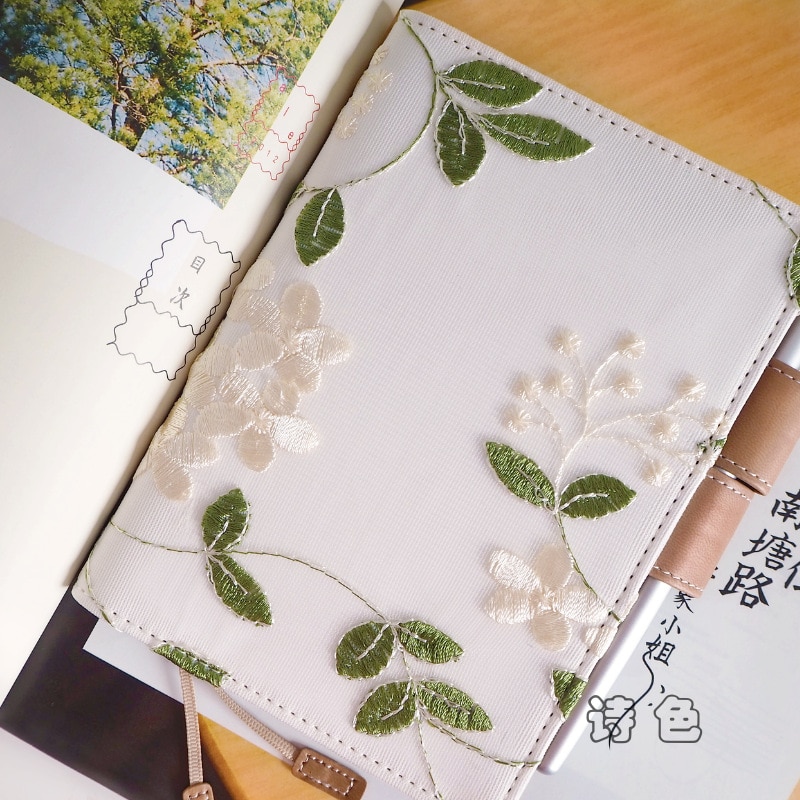 Spring Version Hydrangeas Theme Floral Journal Cover A5 A6: A5 White Cover
