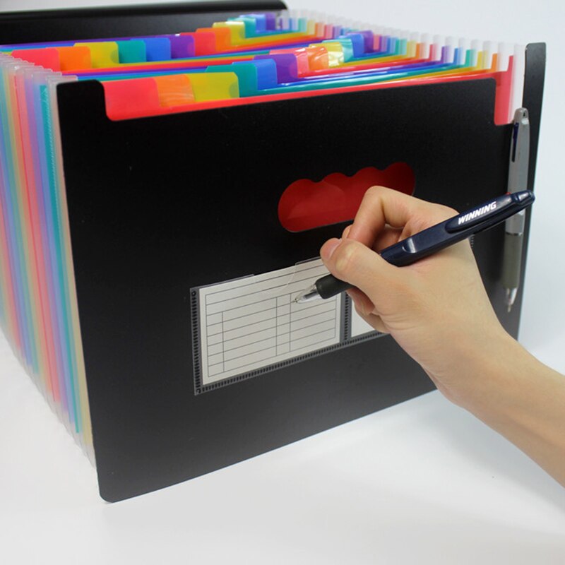 13/24 Pockets Expanding File Folder with Lid Accordion Office Document Organizer DU55